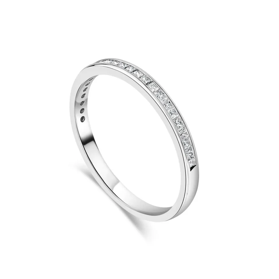Platinum 2mm Diamond Princess Cut Channel Set 0.25ct Wedding Ring