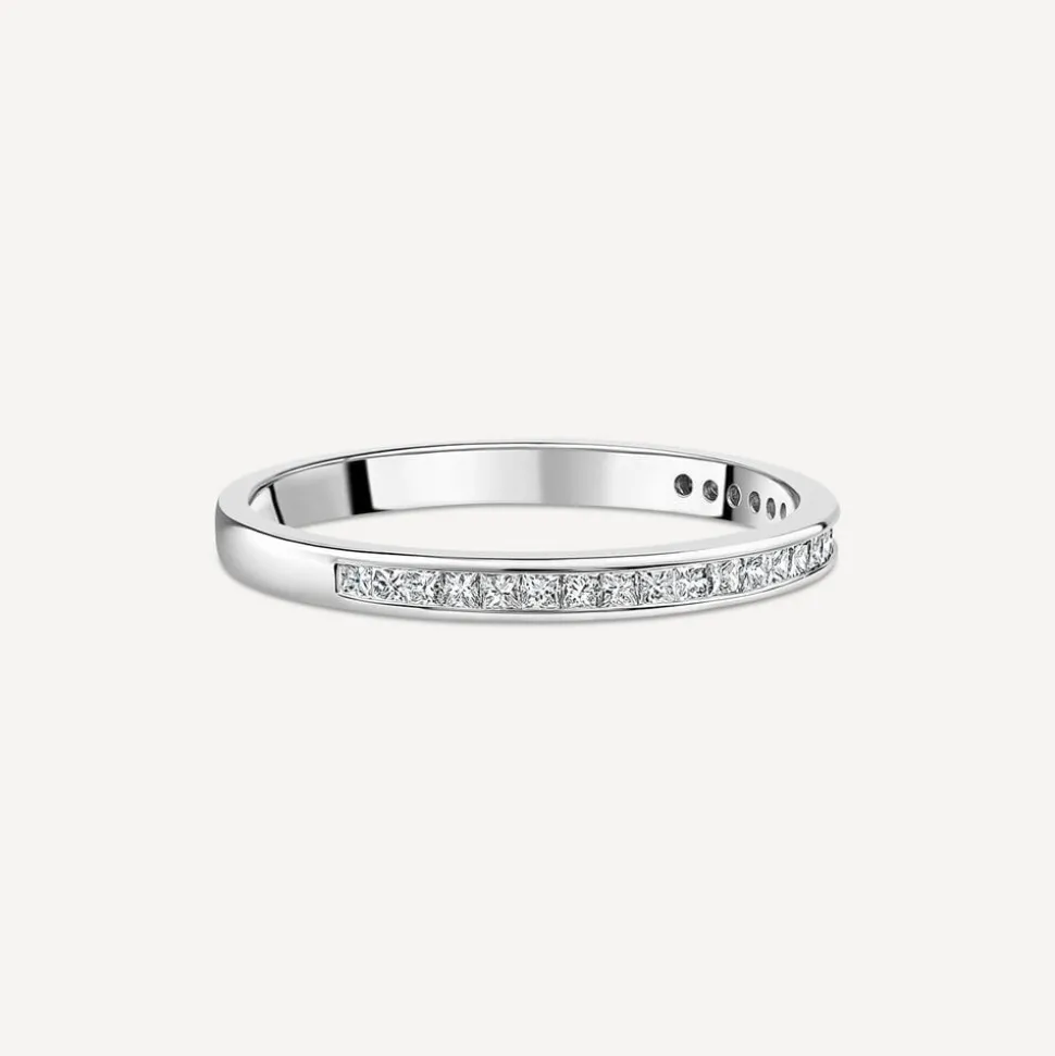 Platinum 2mm Diamond Princess Cut Channel Set 0.25ct Wedding Ring