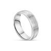 Platinum 6mm Groove Matte Polished Men's Wedding Ring