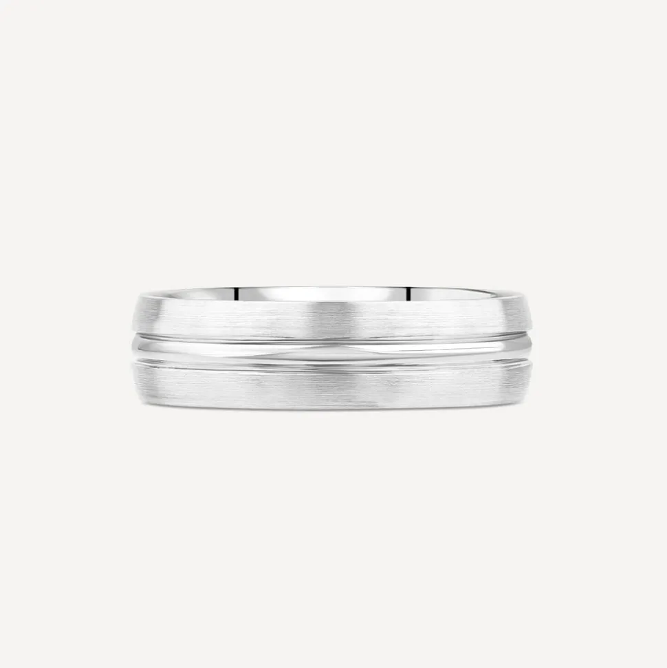 Platinum 6mm Matte & Polished Wedding Ring