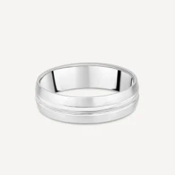 Platinum 6mm Matte & Polished Wedding Ring
