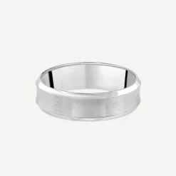 Platinum 6mm Matte Centre Edge Men's Wedding Ring
