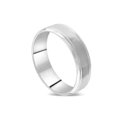 Platinum 6mm Matte Polished Men's Wedding Ring