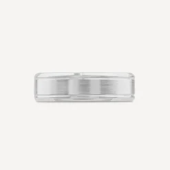 Platinum 6mm Matte Polished Men's Wedding Ring