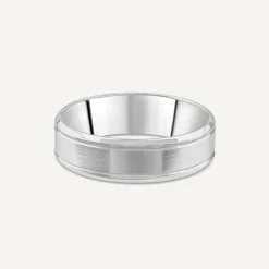 Platinum 6mm Matte Polished Men's Wedding Ring