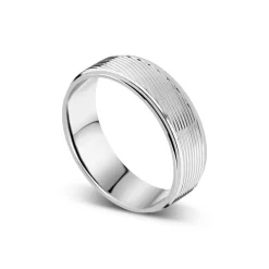 Platinum 6mm Patterned Wedding Ring