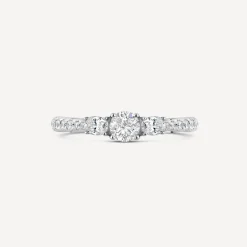 Platinum Orchid Setting Three Stone Oval Sides 0.75ct Diamond Shoulders Ring