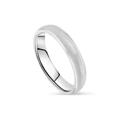 Platinum Plain D-Shape 3mm Wedding Ring