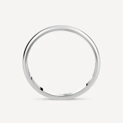 Platinum Plain D-Shape 3mm Wedding Ring
