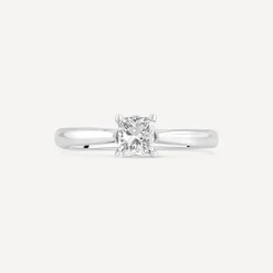 Platinum Princess Cut 0.50ct Tulip Setting Engagement Ring