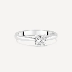 Platinum Princess Cut 0.50ct Tulip Setting Engagement Ring