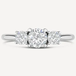 Platinum Three Stone 1 Carat Graduated Diamond Ring