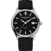 Pre-Owned Frederique Constant Classics Index Automatic 40mm Black Dial Leather Strap Watch