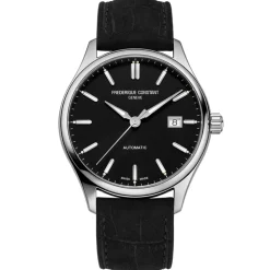 Pre-Owned Frederique Constant Classics Index Automatic 40mm Black Dial Leather Strap Watch