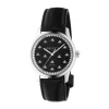 Pre-Owned Gucci G-Timeless 42mm Black Onyx Dial Black Leather Strap Watch