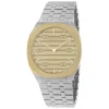 Pre-Owned GUCCI 25H 38mm Yellow Gold Dial Steel Case Bracelet Watch