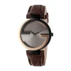Pre-Owned Gucci Interlocking 37mm Brown Dial Leather Strap Watch