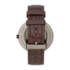 Pre-Owned Gucci Interlocking 37mm Brown Dial Leather Strap Watch