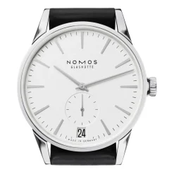 Pre-Owned NOMOS Glashutte Zurich 39.8mm White Dial Black Leather Strap Watch
