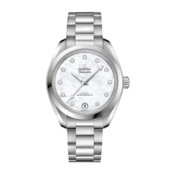 Pre-Owned OMEGA Seamaster Aqua Terra 150M 34mm Mother of Pearl Dial Steel Bracelet Watch