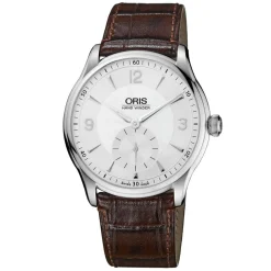 Pre-Owned Oris Artelier Hand Winding Small Seconds 40mm Silver Dial Brown Leather Strap Watch