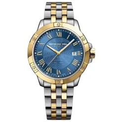 Pre-Owned Raymond Weil Tango 41mm Blue Dial Two Tone PVD Bracelet Watch