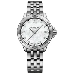 Pre-Owned Raymond Weil Tango 30mm MOP Dial Diamond Dots Stainless Steel Bracelet Watch