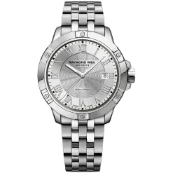 Pre-Owned Raymond Weil Tango 41mm Silver Dial Roman Numeral Stainless Steel Bracelet Watch
