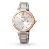 Pre-Owned Seiko Solar 32mm Silver Dial Rose Gold PVD Steel Bracelet Watch