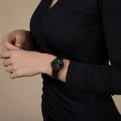 Rado Automatic Diamonds 35mm Black Dial Ceramic & Gold PVD Steel Bracelet Watch