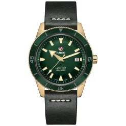 Rado Captain Cook Automatic Black Leather Strap 42mm Mens Watch