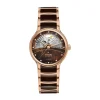 Rado Centrix Automatic Diamonds 35mm Brown Open Heart Dial Two-Tone Ceramic Bracelet Watch