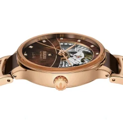 Rado Centrix Automatic Diamonds 35mm Brown Open Heart Dial Two-Tone Ceramic Bracelet Watch