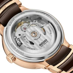 Rado Centrix Automatic Diamonds 35mm Brown Open Heart Dial Two-Tone Ceramic Bracelet Watch