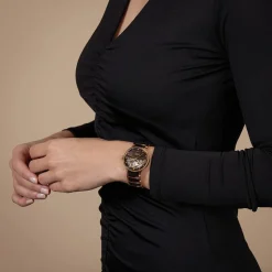 Rado Centrix Automatic Diamonds 35mm Brown Open Heart Dial Two-Tone Ceramic Bracelet Watch