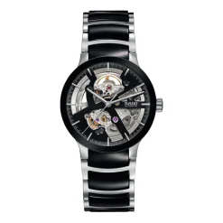 Rado Centrix Automatic Skeleton Men's Black Ceramic and Stainless Steel Watch