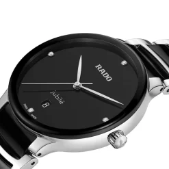 Rado Centrix Diamonds 39.5mm Black Dial Ceramic & Steel Bracelet Watch