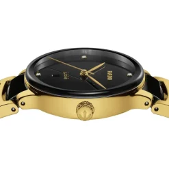 Rado Centrix Diamonds 30.5mm Black Dial Ceramic & Gold PVD Steel Bracelet Watch