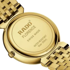 Rado Florence 38mm Yellow Gold Dial Diamond Dot Bracelet Watch