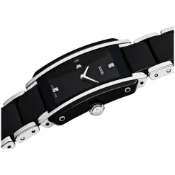 Rado Integral quartz ladies' diamond-set black and steel bracelet watch