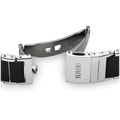 Rado Integral quartz ladies' diamond-set black and steel bracelet watch