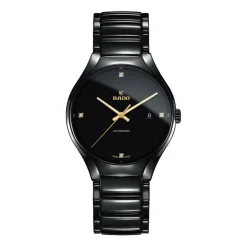 Rado True Automatic Diamond Dot Dial Black Ceramic Bracelet