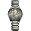 Rado True Round Automatic Open Heart 40mm Grey Dial High-Tech Ceramic Bracelet Watch