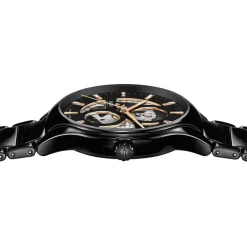 Rado True Round Automatic Open Heart 40mm Black Dial High-Tech Ceramic Bracelet Watch