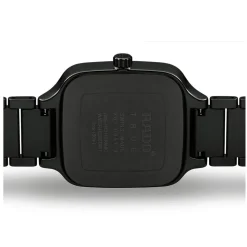 Rado True Square Black Dial Rose Gold Index Ceramic Case Watch