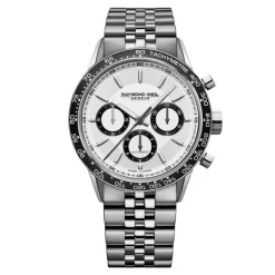 Raymond Weil Freelancer 43mm Chronograph White Dial Bracelet Watch