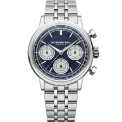 Raymond Weil Millesime Automatic Chronograph 39.5mm Midnight Blue Dial Steel Bracelet Watch