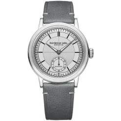 Raymond Weil Millesime 39.5mm Silver Dial Leather Strap Watch
