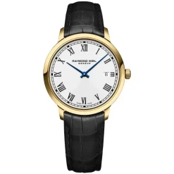 Raymond Weil Toccata 39mm White Roman Numerals Dial Yellow Gold PVD Case Watch