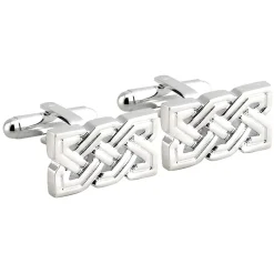 Rhodium Celtic Knot Cufflink